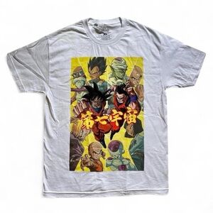 White Dragon Ball Z Graphic Tee - Anime Character Collage XL